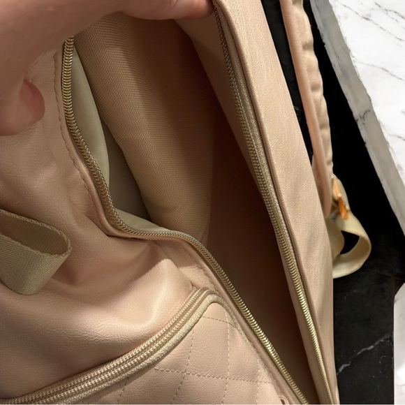 Itzy Ritzy Boss Baby Backpack Diaper Bag Blush Vegan Leather Changing Pad - Picture 12 of 15